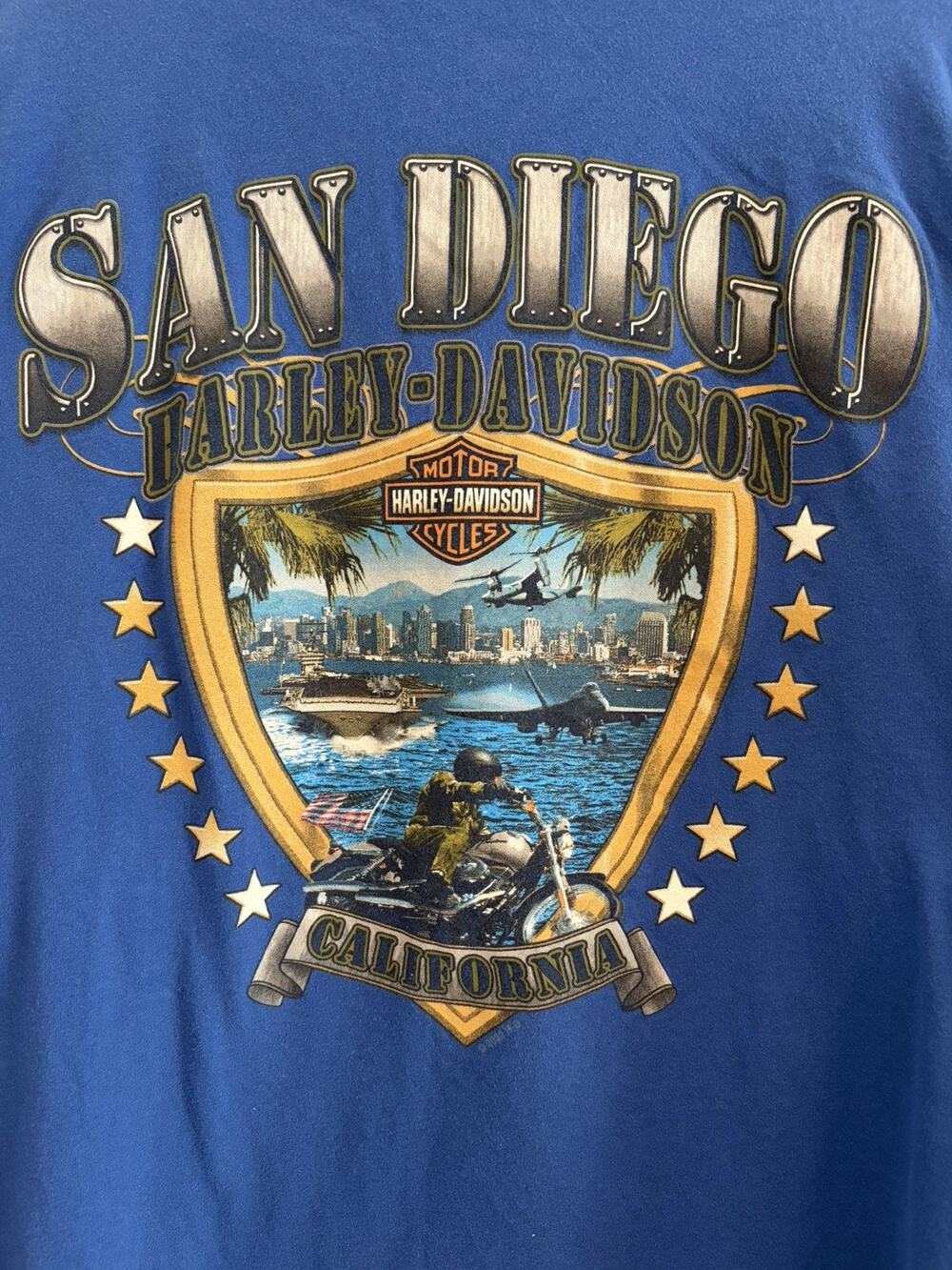 Harley Davidson San Diego California 2022 Large Graphic T-Shirt 3XL Blue USA